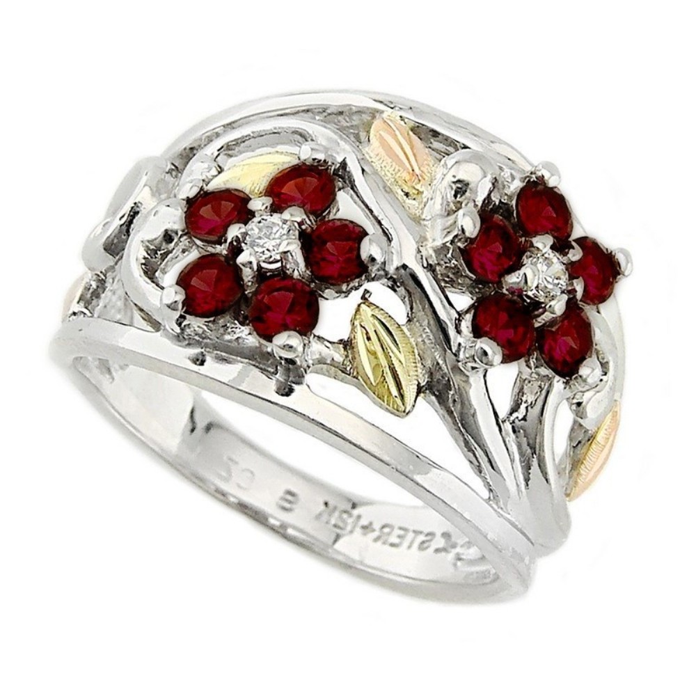 black-hills-gold-on-silver-created-garnet-birthstone-ring-LR986-SS. 