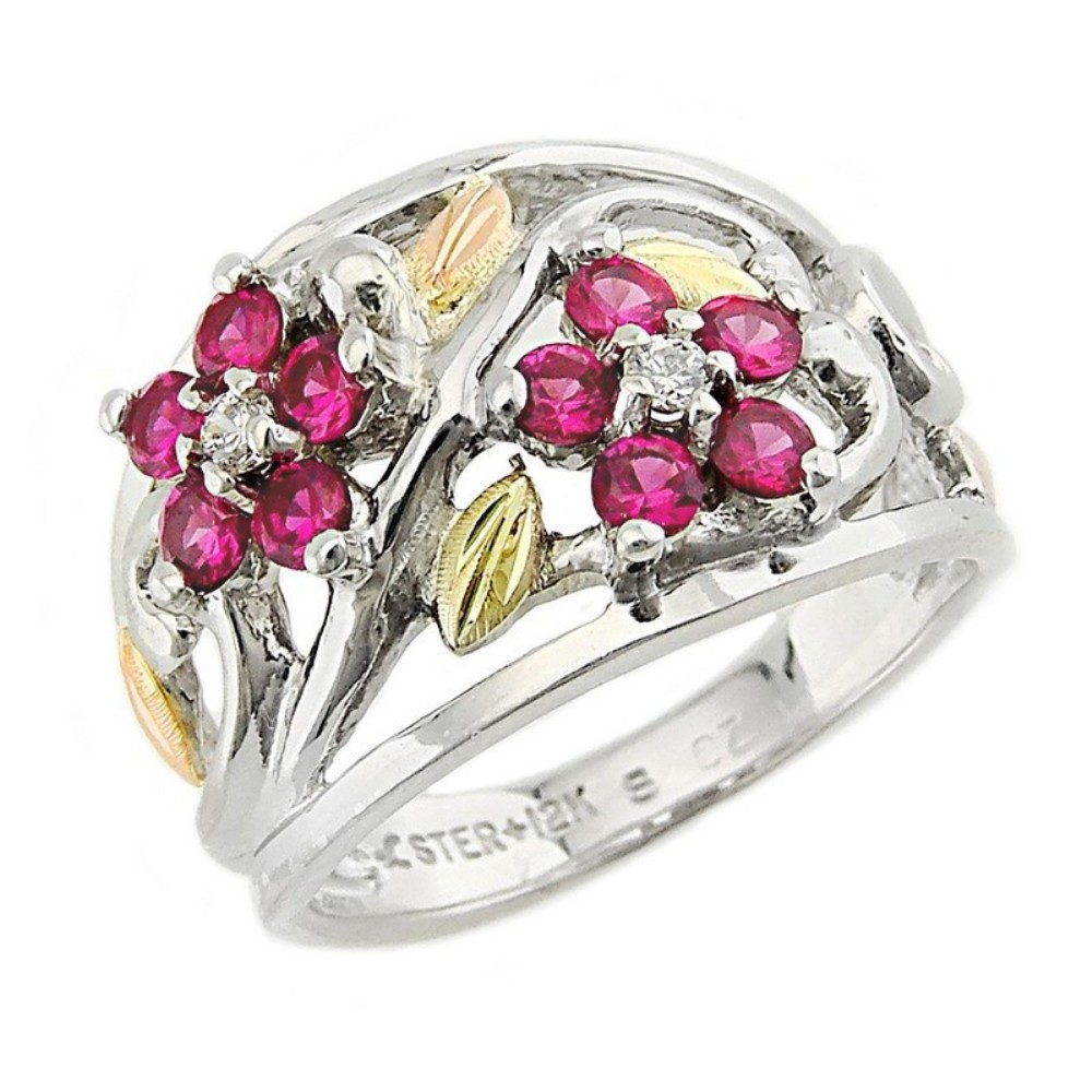 black-hills-gold-on-silver-created-pink-tourmaline-birthstone-ring-LR986-SS. 