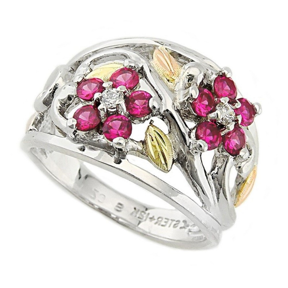 black-hills-gold-on-silver-created-pink-tourmaline-birthstone-ring-LR986-SS. 