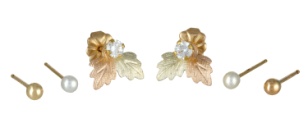 Black Hills Gold 10k Yellow Gold Earrings. 