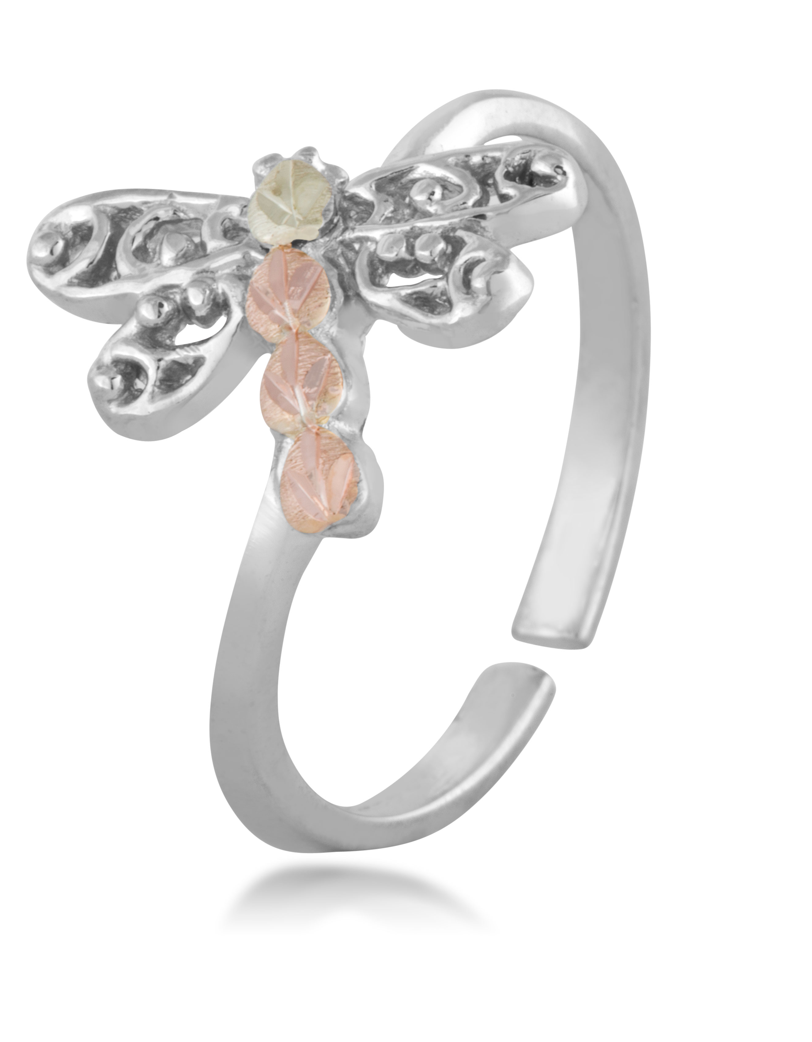 Sterling Silver Toe ring with Black Hills Gold motif. 