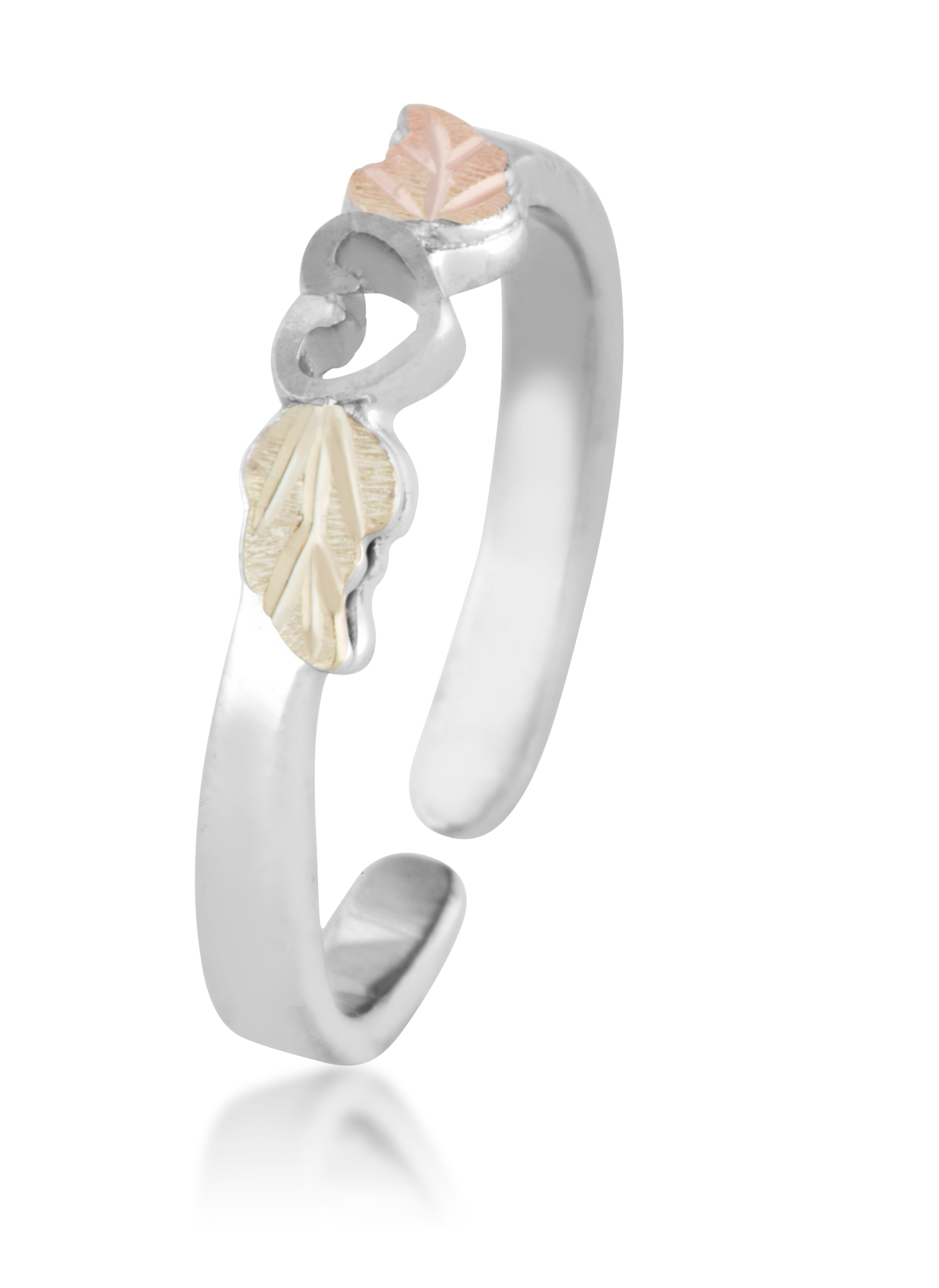 Sterling Silver Toe ring with Black Hills Gold motif. 