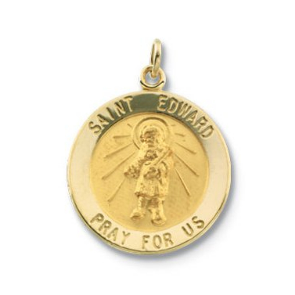 14k Yellow Gold Round St. Edward Medal 18.25 MM R16311_1000MP