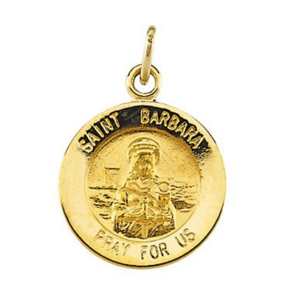 14k Yellow Gold St. Barbara Medal 14.75 MM R16314_1000MP