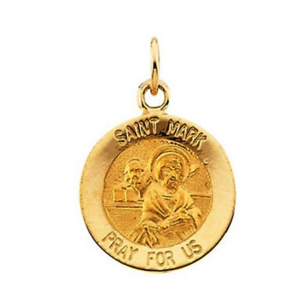 14k Yellow Gold Round St. Mark Medal 12MM R16319_1000MP