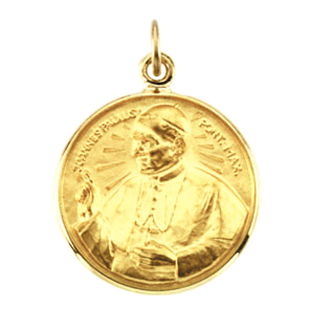 14k Yellow Gold Round Pope John Paul II Medal (16.75 MM) R16329_1000MP