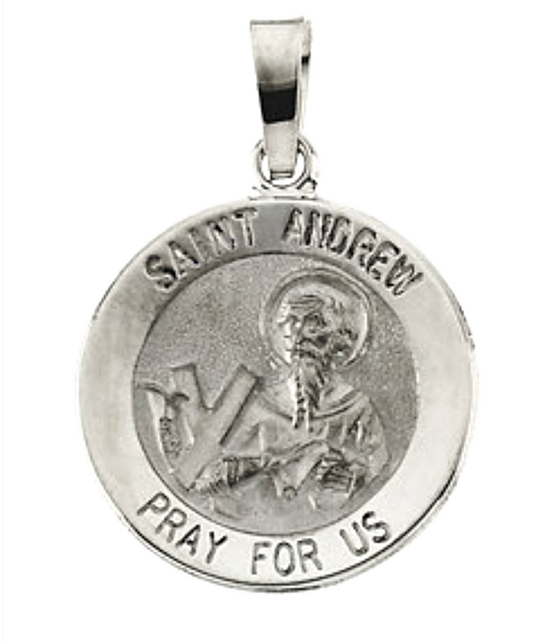 Sterling Silver Round St. Andrew Medal (18.5 MM).