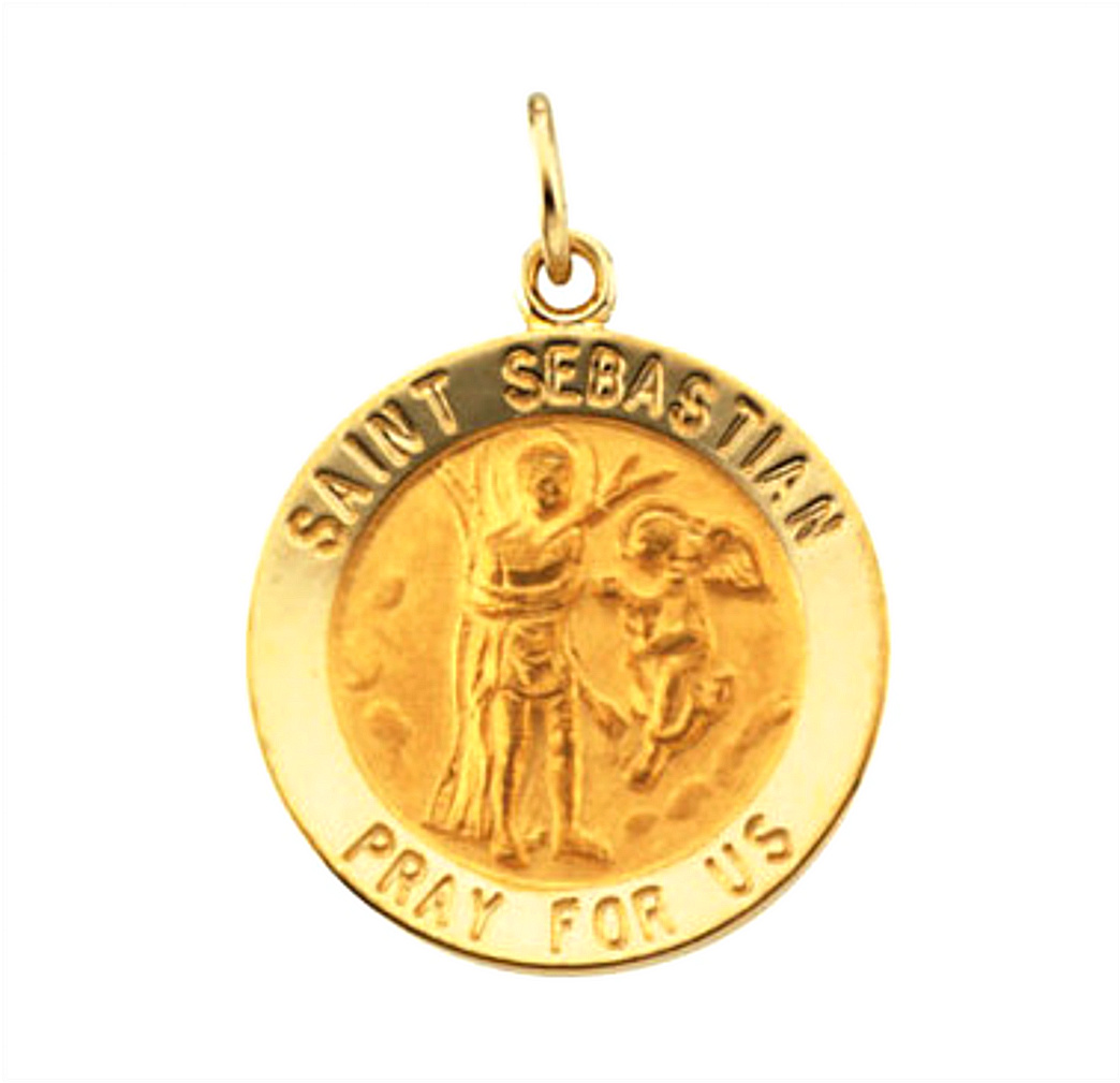 14k Yellow Gold St. Sebastian Medal (18.25MM)