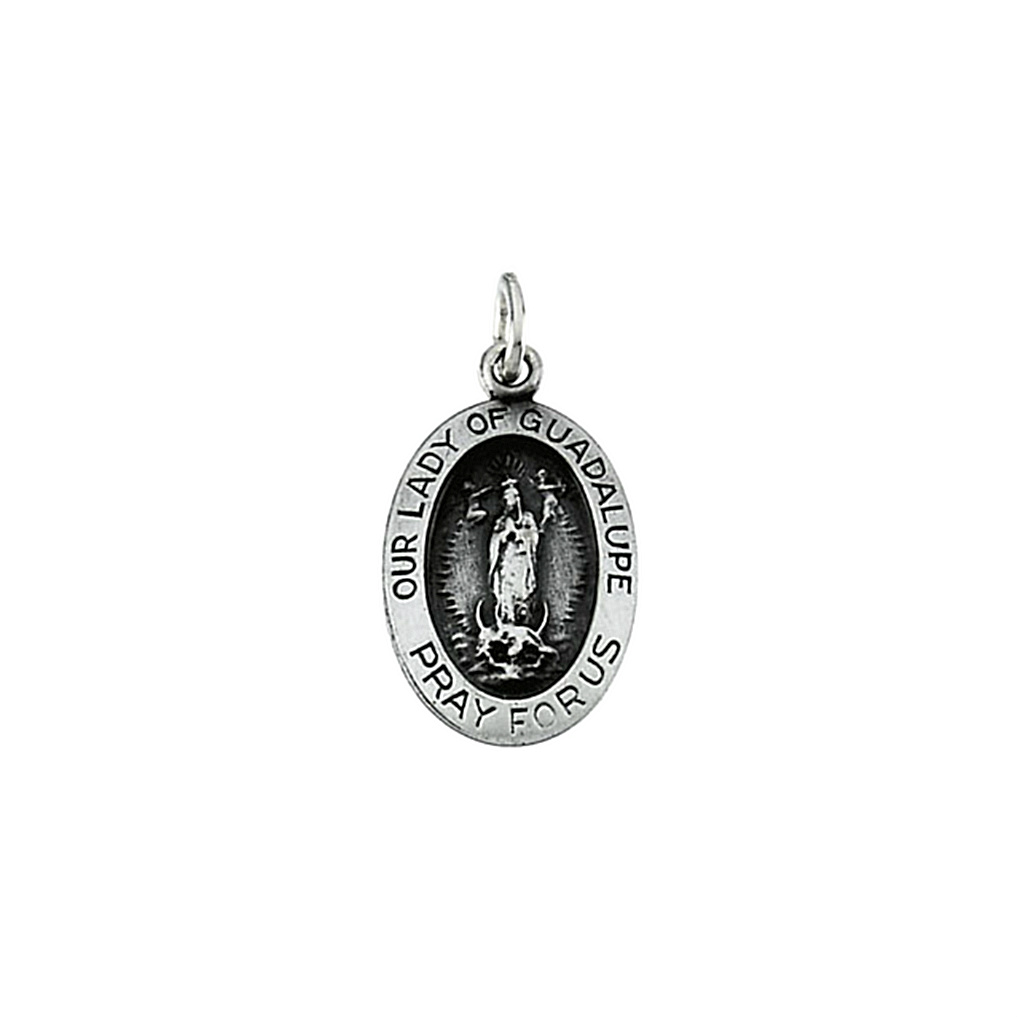 Sterling Silver Oval Our Lady of Guadalupe Medal 15.25x10.75 R16347_1000MP