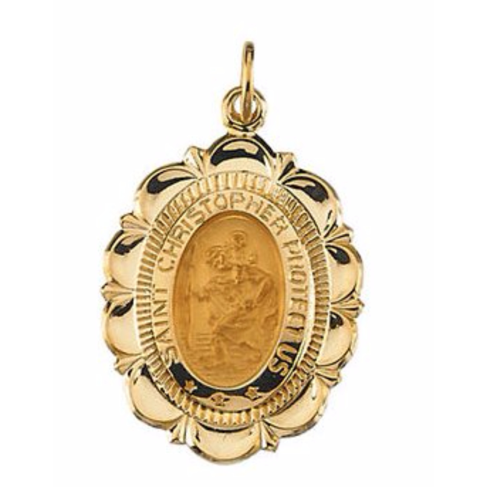14k Yellow Gold St. Christopher Medal (25x18 MM).