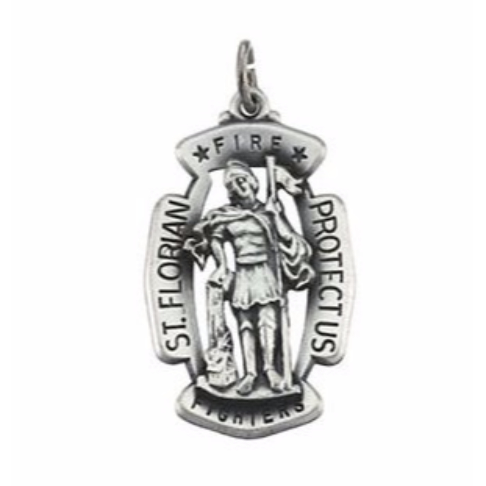 Sterling Silver St. Florian Medal (30x20 MM).