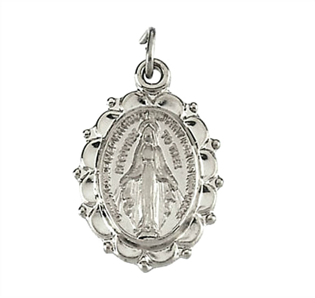 Sterling Silver Miraculous Medal (13x11 MM) R16438_100MP