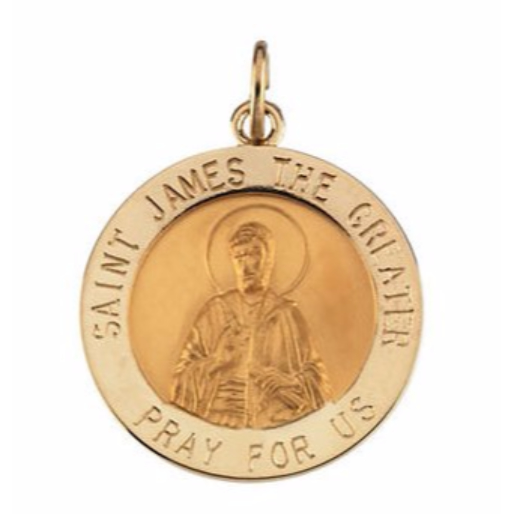 14k Yellow Gold St. James Medal (18.5 MM) 