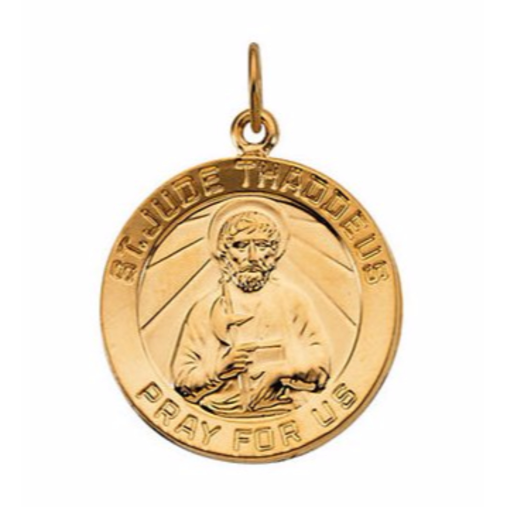 14k Yellow Gold St. Jude Medal (18 MM) 
