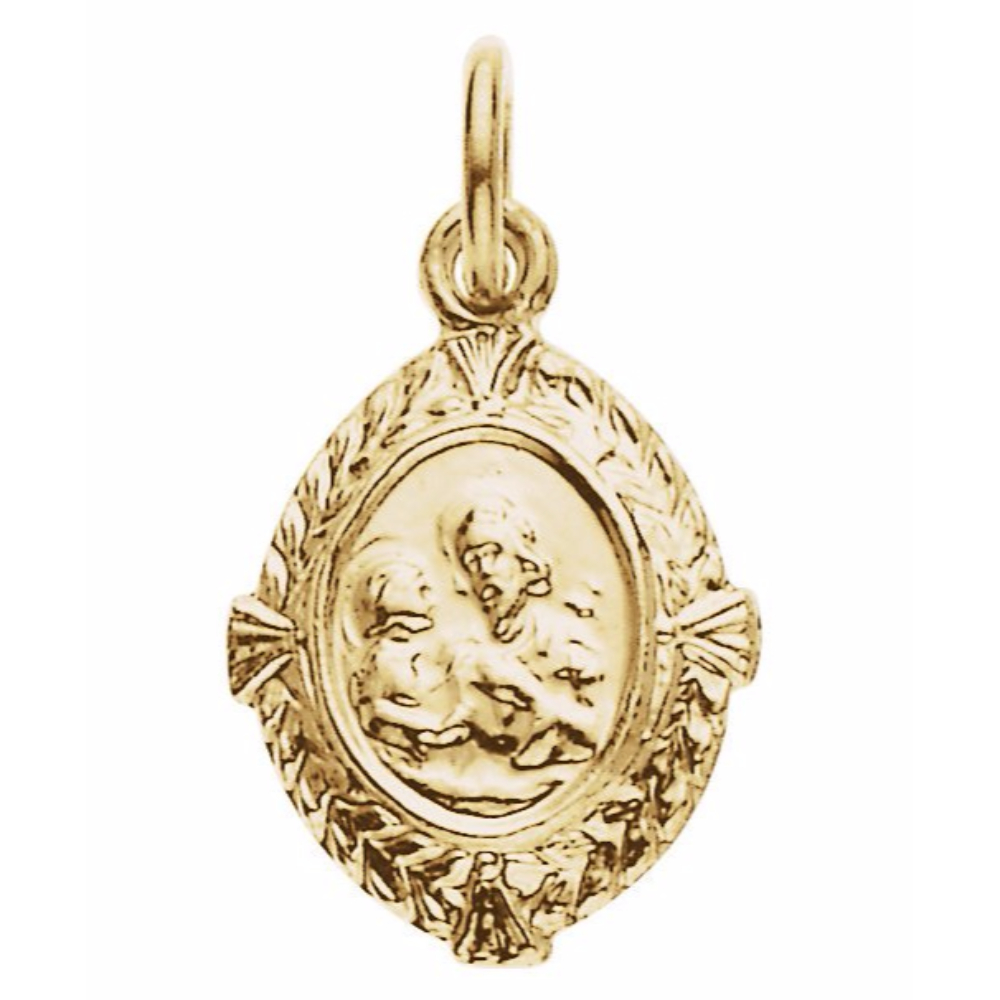 14k Yellow Gold St. Joseph Medal (12x9 MM ) 