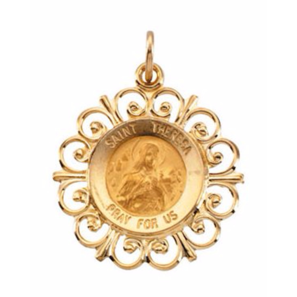 14k White Gold St. Anthony Medal (15 MM) 