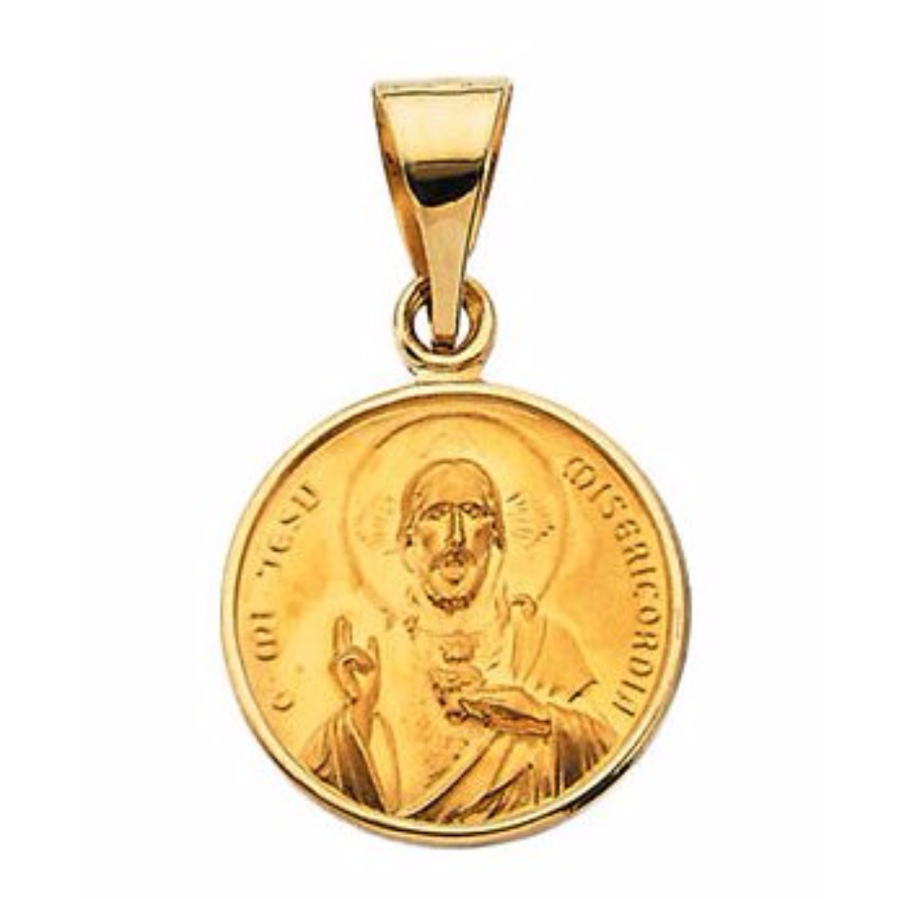 18k Yellow Gold Sacred Heart Medal 13 (MM) 
