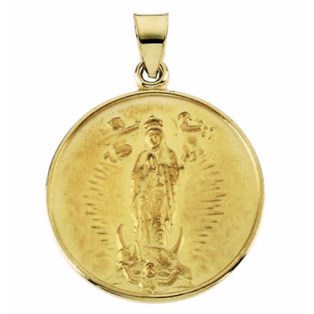 18k Yellow Gold Guadalupe Medal (24.5 MM) 