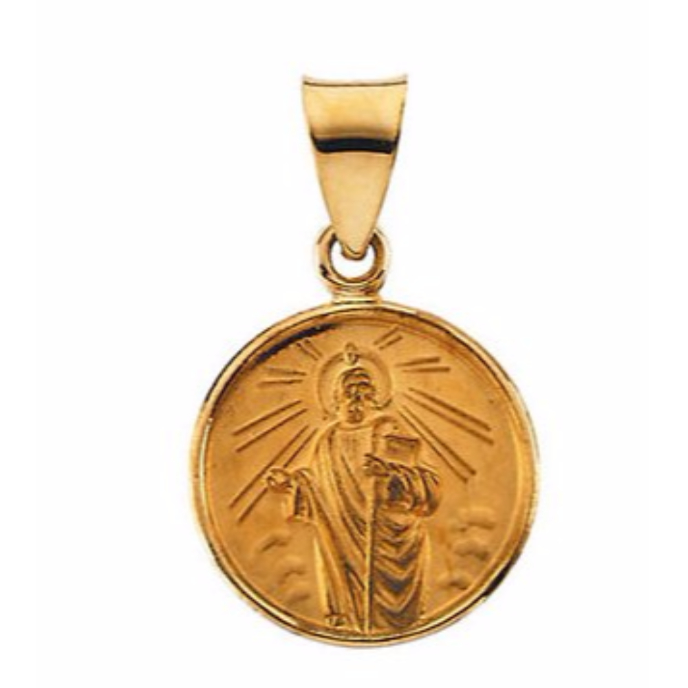18k Yellow Gold St. Jude Medal (13 MM) 