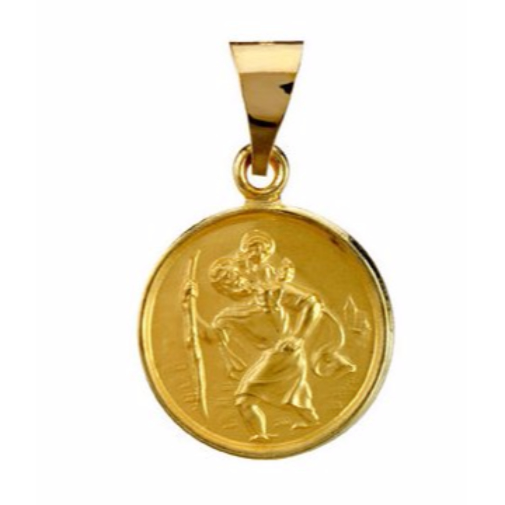 18k Yellow Gold St. Christopher Medal 13 (MM) 