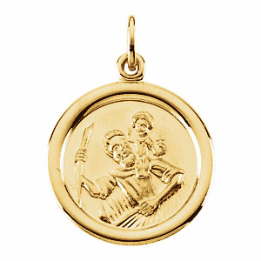 14k Yellow Gold St. Christopher Medal (16 MM )P