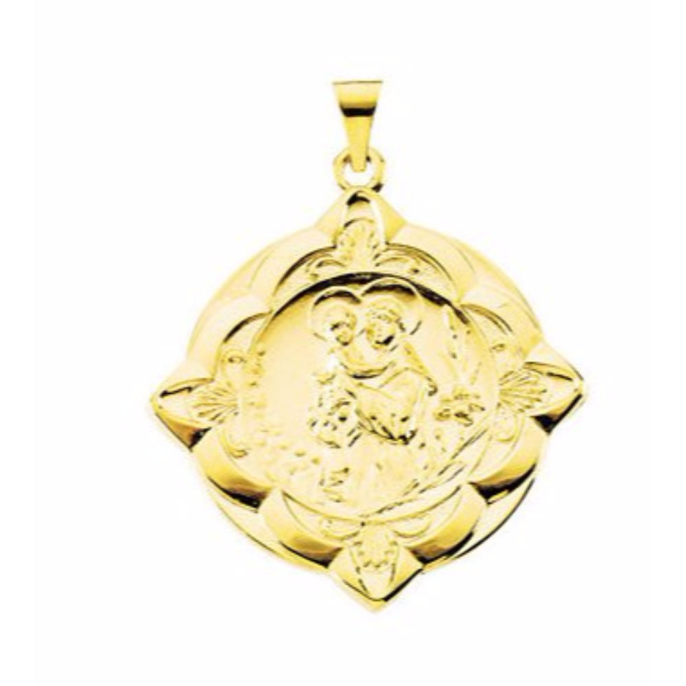 14k Yellow Gold St. Anthony of Padua Medal (31x31 MM) 