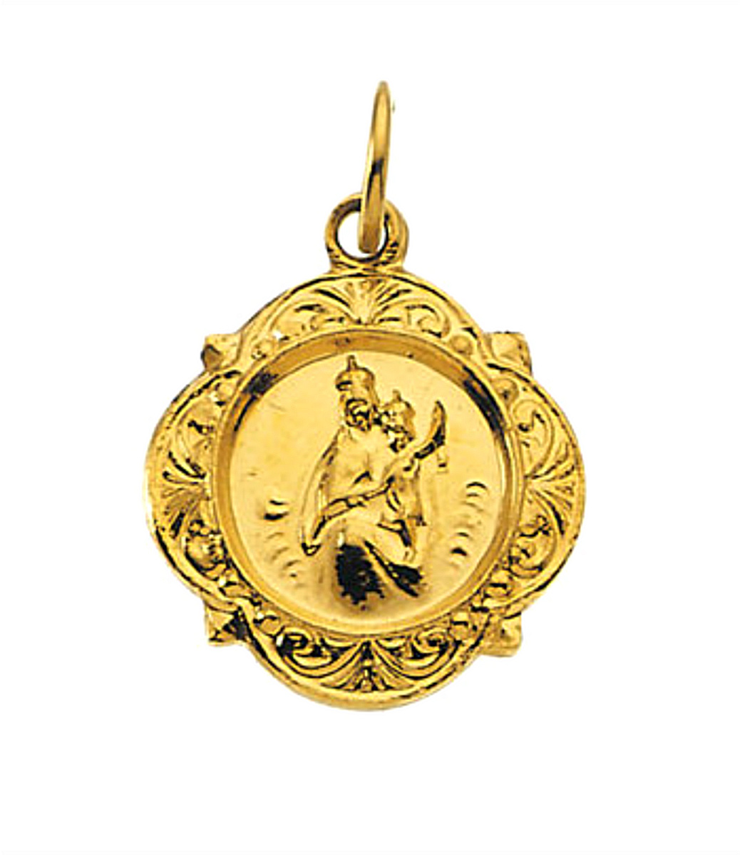 14k Yellow Scapular Medal (12.14x12.09MM)