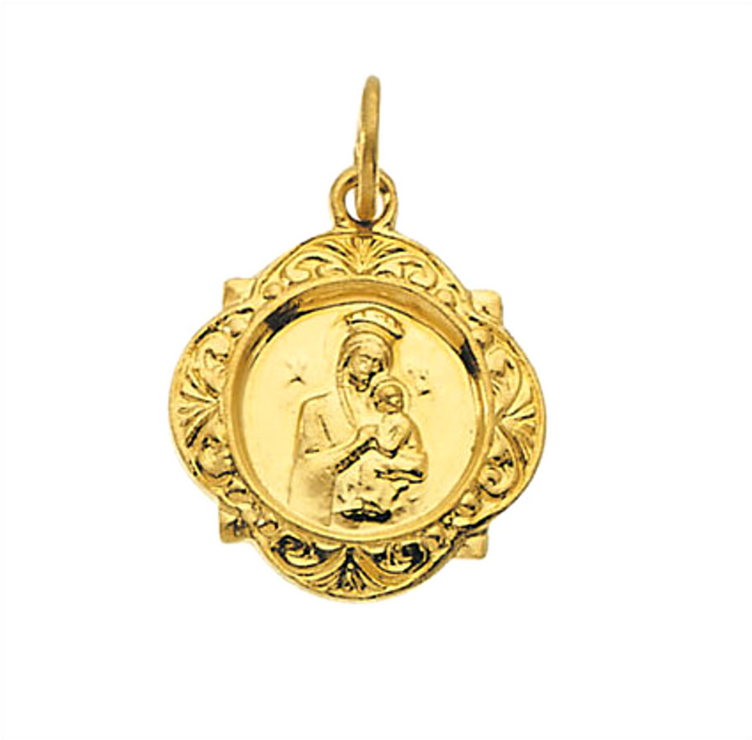 14k Yellow Gold Our Lady of Perpetual Help Medal (12.14x12.09) MM R16988_1000MP