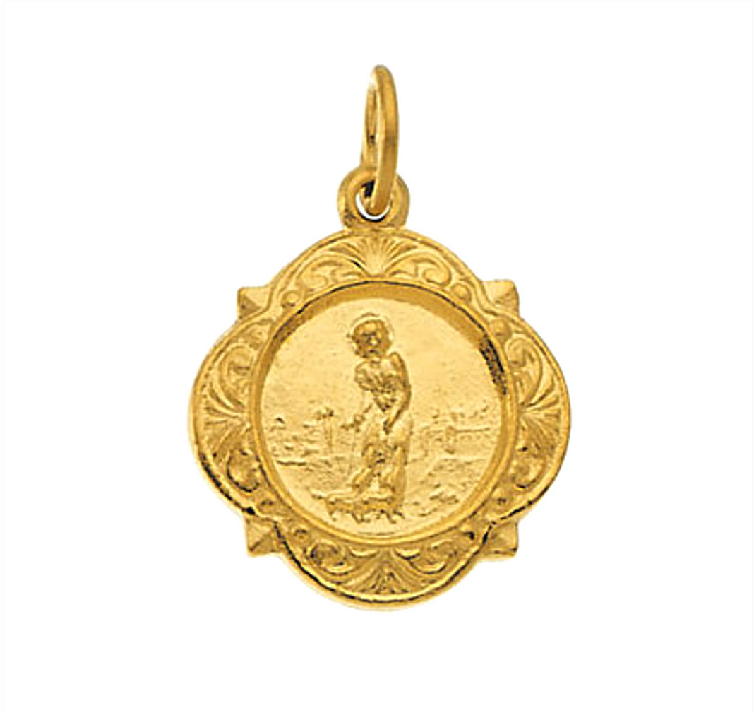 14k Yellow Gold St. Lazarus Medal (12.14x12.09MM)