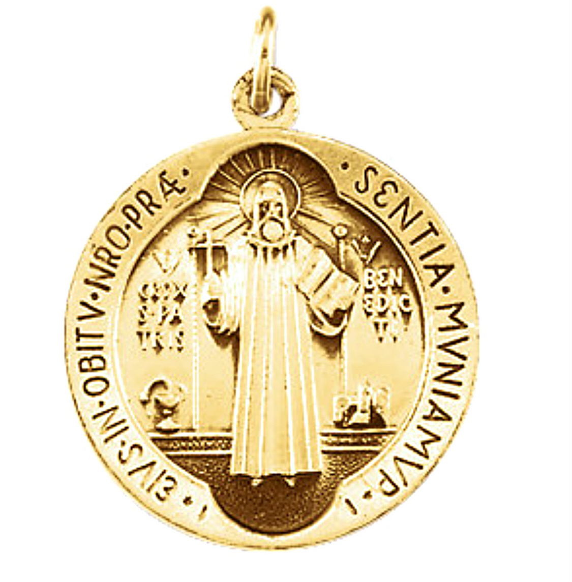 14k Yellow Gold St. Benedict Medal (18.5 MM)