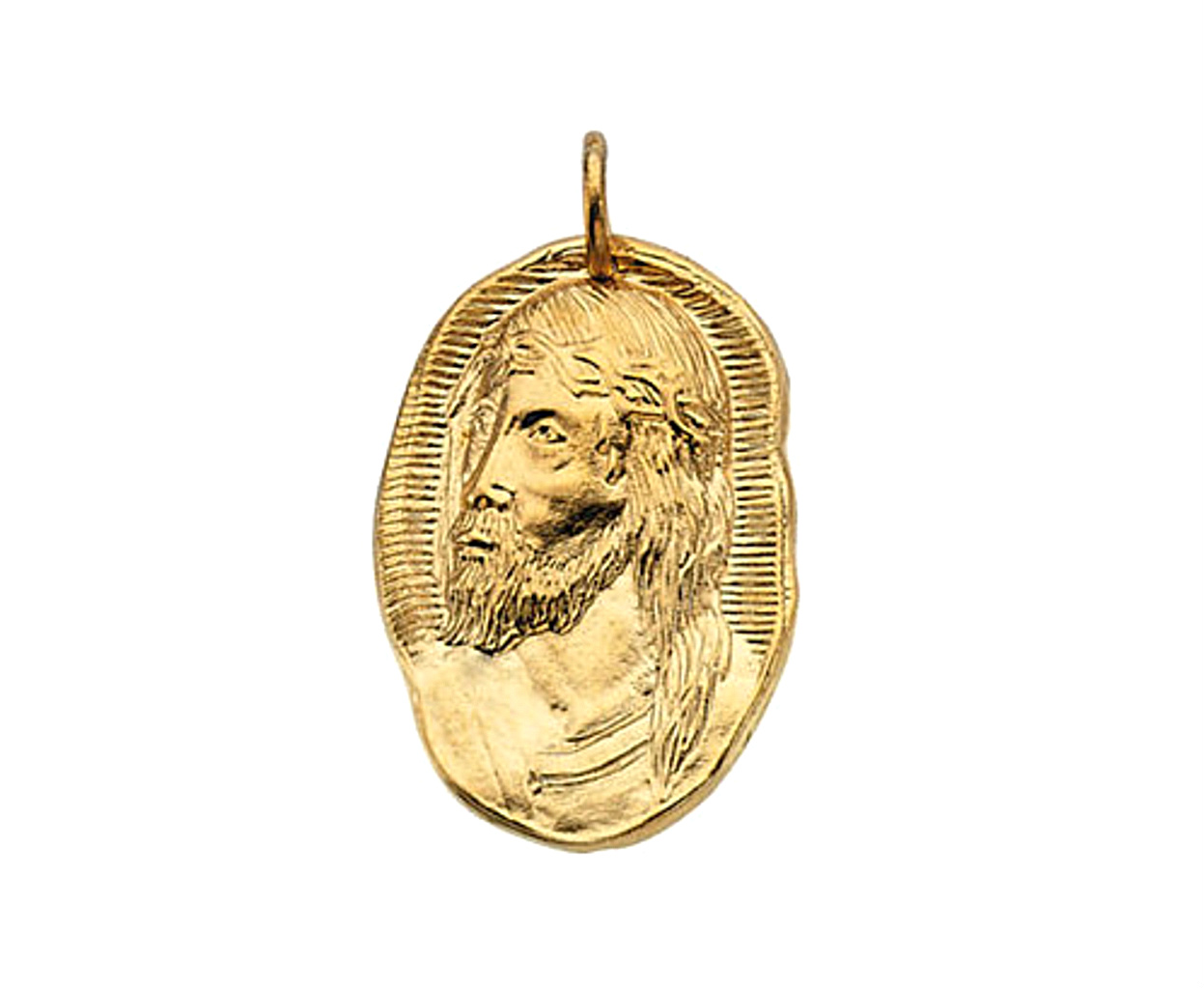 14k Yellow Gold Face of Jesus Pendant 26x18 MM R41354_1000MP