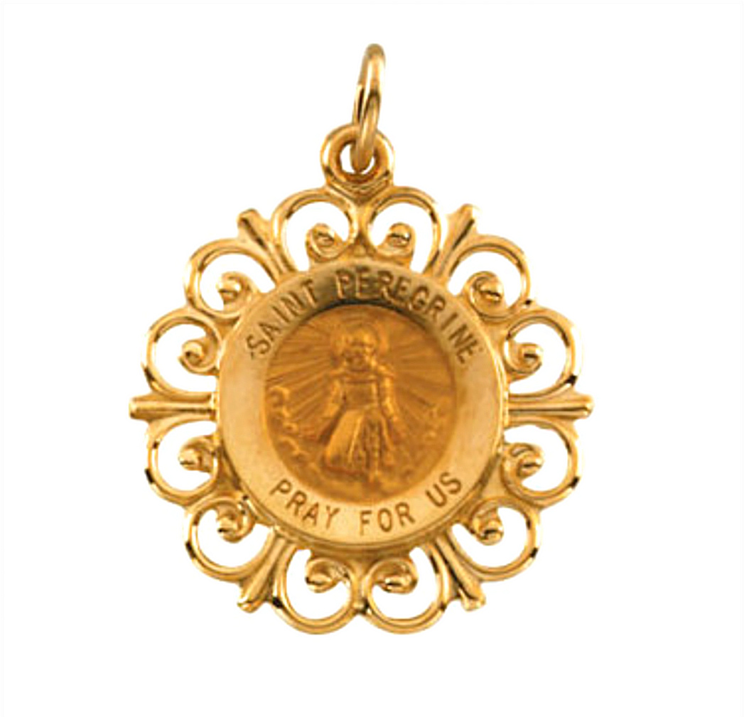 14k Yellow Gold St. Peregrine Medal (18.5MM)