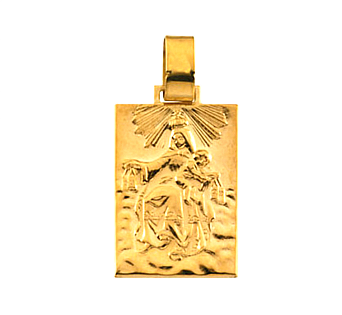14k Yellow Gold Our Lady of Mount Carmel Medal 19.4x14 MM R41574_1000MP
