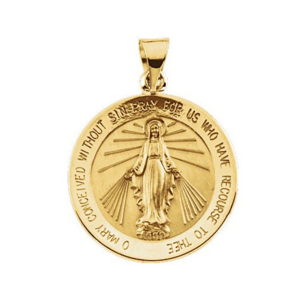 18k Yellow Gold Miraculous Medal (21.75 MM)