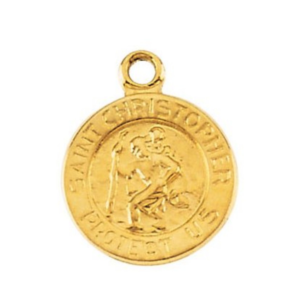 18k Yellow Gold St. Christopher Medal 21.75 MM R5024_1000MP