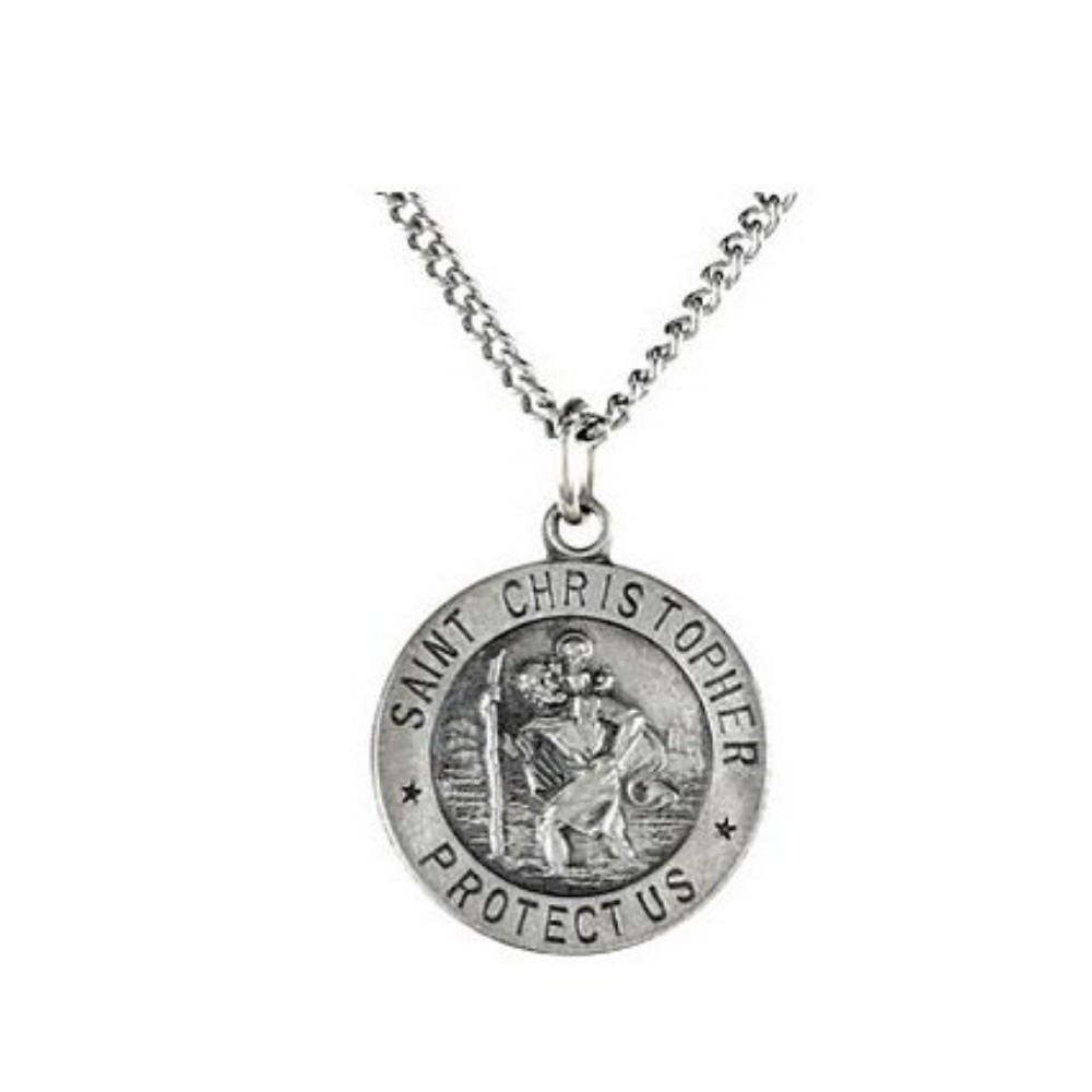 Sterling Silver St. Christopher Medal 11.75 MM R5024_1000MP