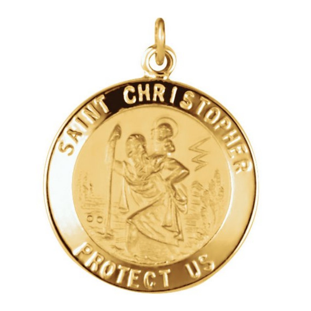 14k Yellow Gold St. Christopher Medal 20 MM R5024_1000MP