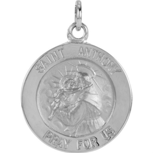  14k White Gold St. Anthony Medal