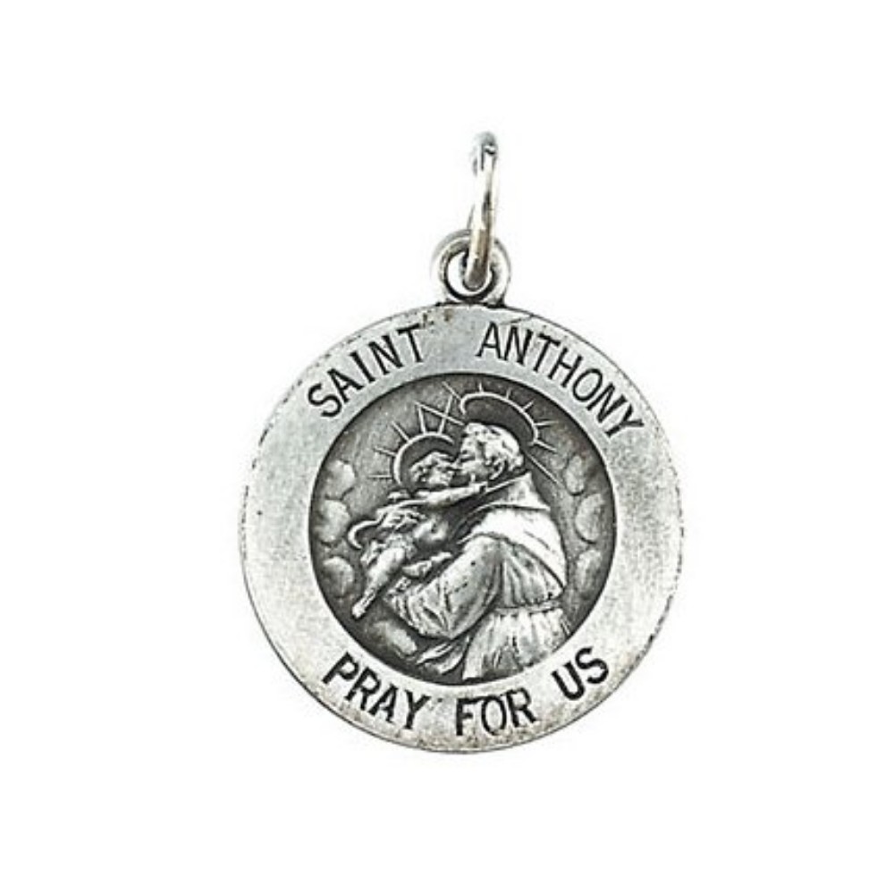 Sterling Silver St. Anthony Medal 15 MM R5037_1000MP