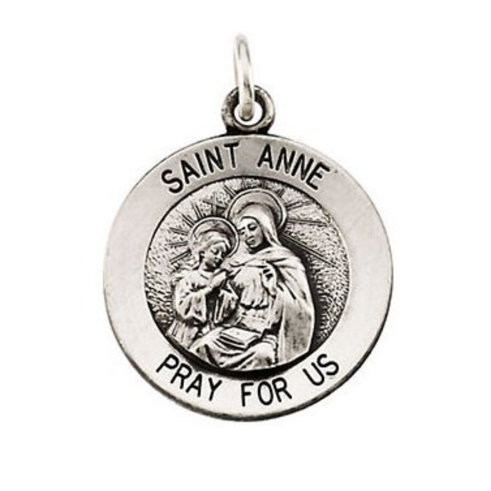 14k White Gold St. Anne Medal 18.25 MM R5054_1000MP