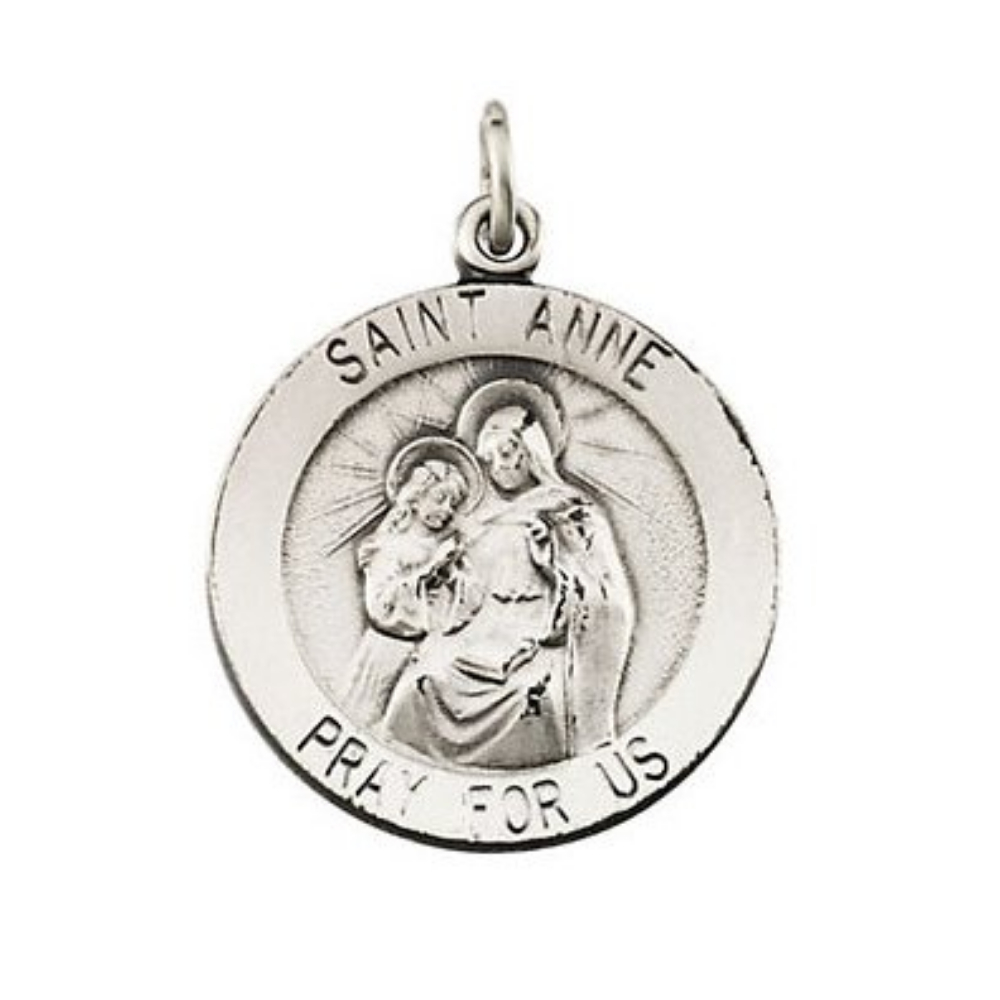 Sterling Silver St. Anne Medal 18.25 MM R5054_1000MP