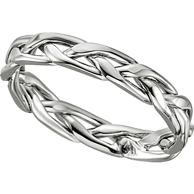 Hand-Woven Braided Band, 3.75mm Platinum.