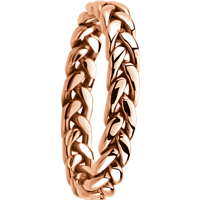 Hand-Woven Braided Band,  14k Rose Gold. 