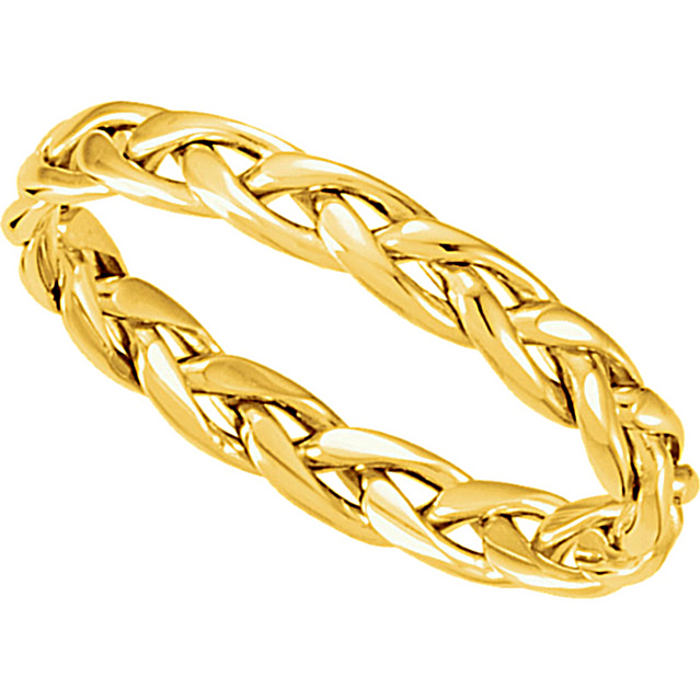 Hand-Woven Braided Band, 14k Yellow Gold. 