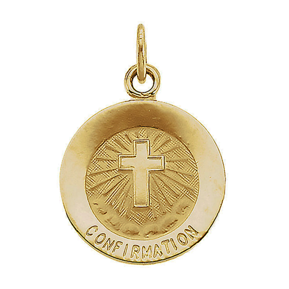 14ky gold confirmation medal with cross.