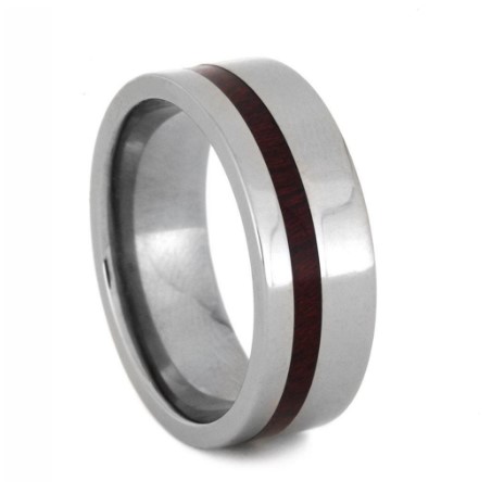 Bloodwood 8mm Comfort-Fit Interchangeable Titanium Band.