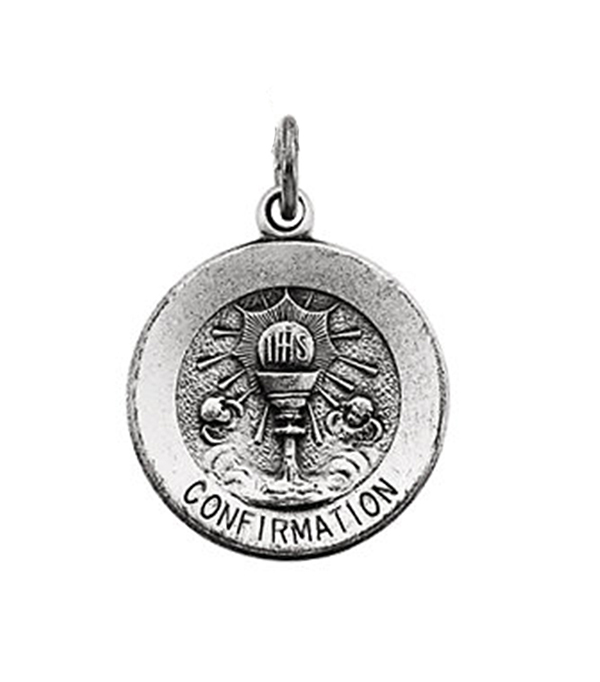 Sterling Silver Round Confirmation Pendant.