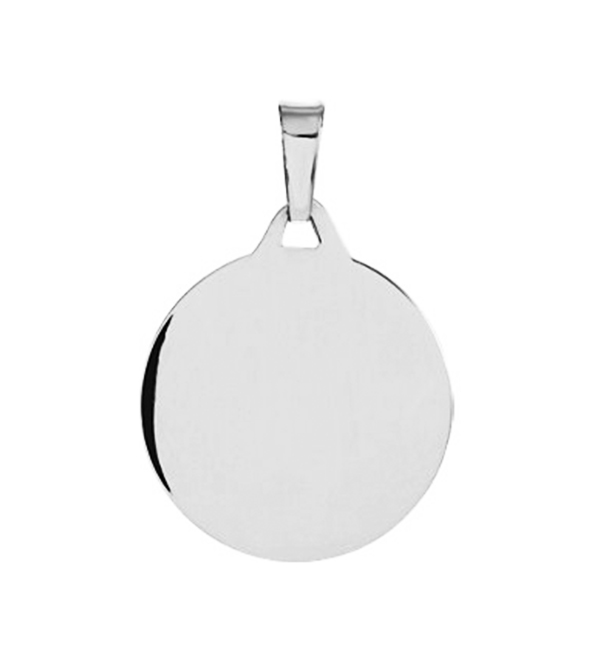 white metal round slim v bail back view.