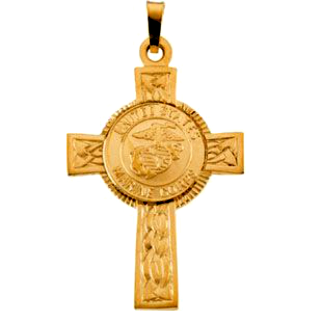 U.S. Marine Corps 14k Yellow Gold pendant.