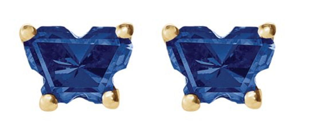 Bfly Navy Blue Butterfly CZ September Birthstone Earrings192015.